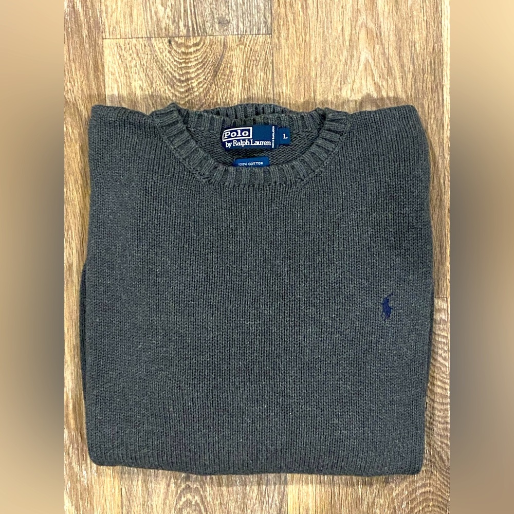 Polo Ralph Lauren Crewneck Knit Sweater Gray Large